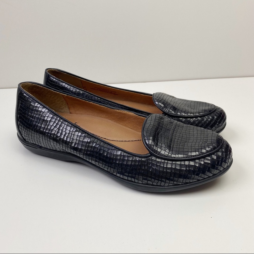 DANKSO Black Croc Leather Natascia Slip On Loafer Shoes! Size 9 EU 39